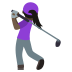 🏌🏿‍♀️ woman golfing: dark skin tone display on JoyPixels